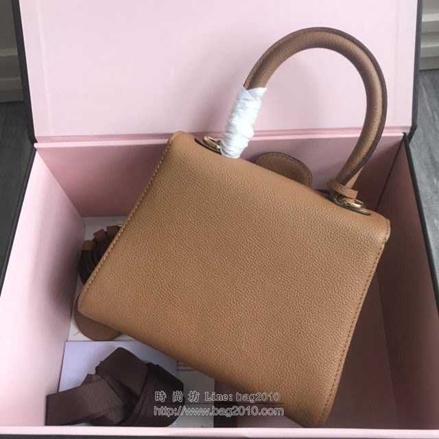 DELVAUX女包 2019春夏最新色 專櫃原廠皮 德爾沃女手提包 DV0028焦糖 小號 Delvaux單肩斜挎包  fcs1173